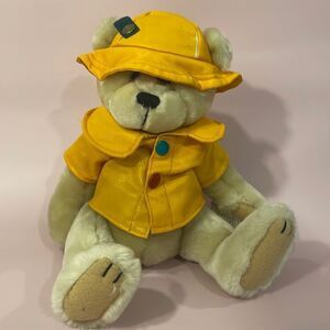Original Brass Button Bear Harper Stuffed Teddy In Yellow Rain Coat With Tag